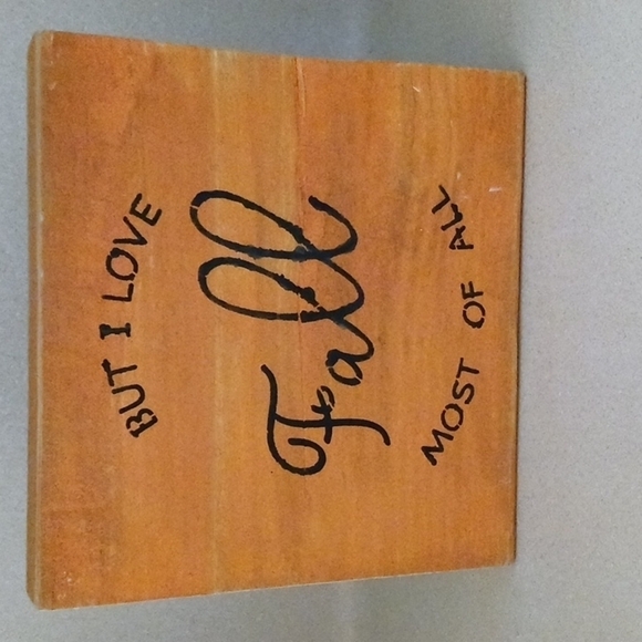 Orange Fall and Gather Wood Decoration - Picture 1 of 4